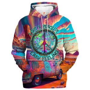 Hippy Retro Color Wave Style 3D AOP Hoodie HBLTHI25