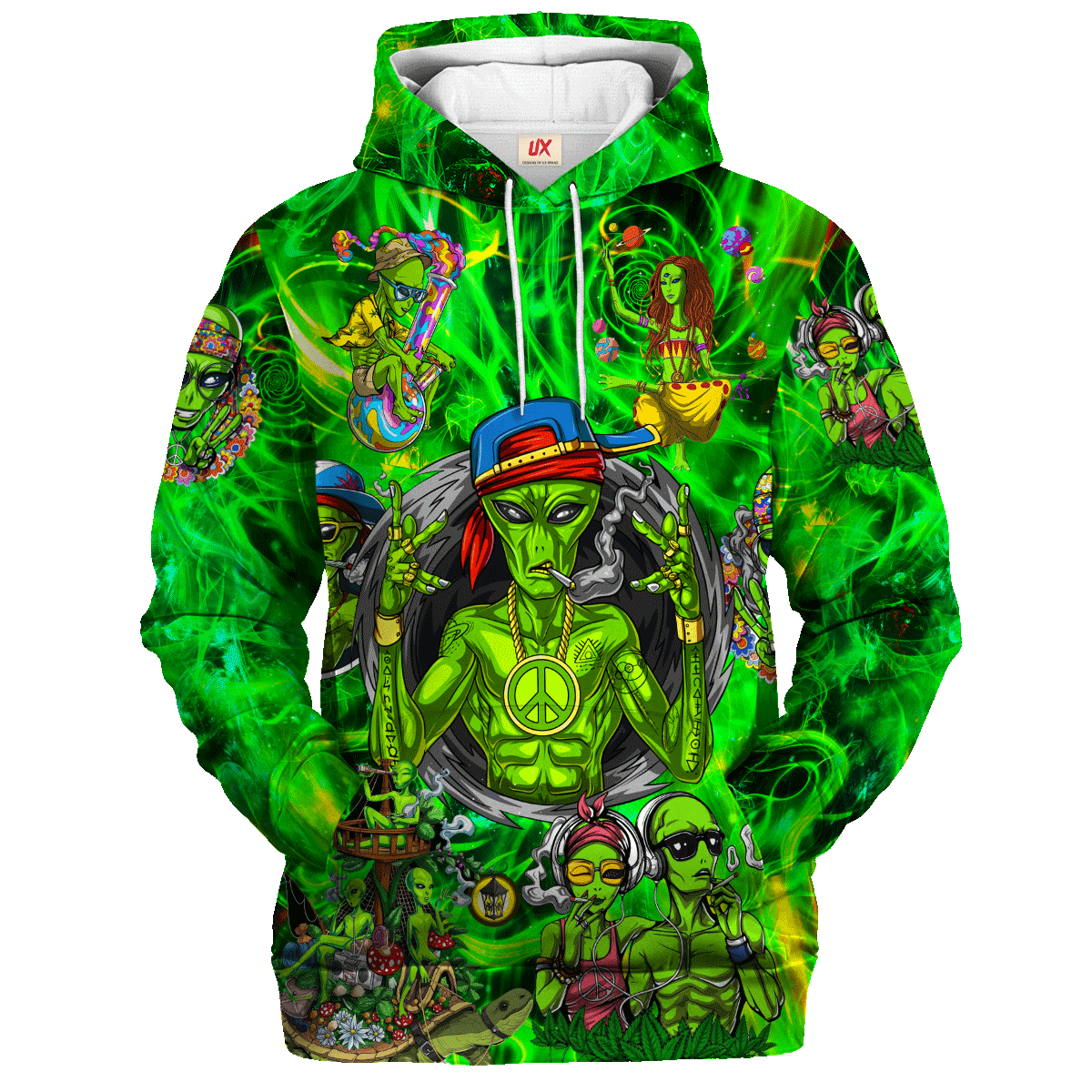 Hippie Boho Psychedelic Style 3D Microfleece Hoodie MTHI08 Hippie Boho Psychedelic Style 3D Microfleece Hoodie MTHI08