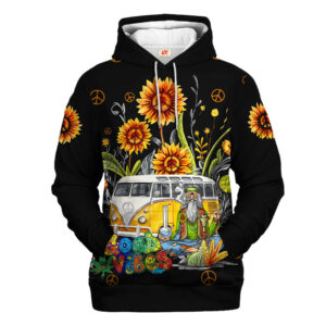 Hippy Peace Art Look 3D AOP Hoodie NVHI40