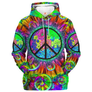 Hippy Cosmic Psy Art Style 3D Microfleece Hoodie HBLTHI39