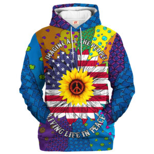 Hippy Psy Art Style 3D All Over Print Hoodie LSNHI03