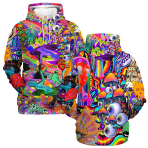 Hippy Peaceful Hippie Style 3D Microfleece Hoodie HBLTHI49