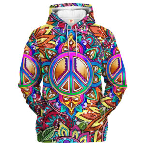 Hippy Retro Psychedelic Style 3D Microfleece Hoodie HBLTHI55