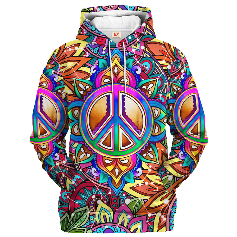 Hippy Retro Psychedelic Style 3D Microfleece Hoodie HBLTHI55 Hippy Retro Psychedelic Style 3D Microfleece Hoodie HBLTHI55