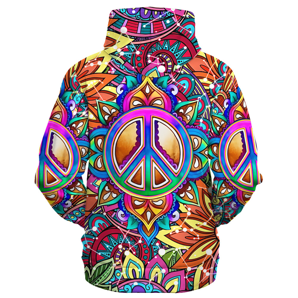Hippy Retro Psychedelic Style 3D Microfleece Hoodie HBLTHI55 Hippy Retro Psychedelic Style 3D Microfleece Hoodie HBLTHI55