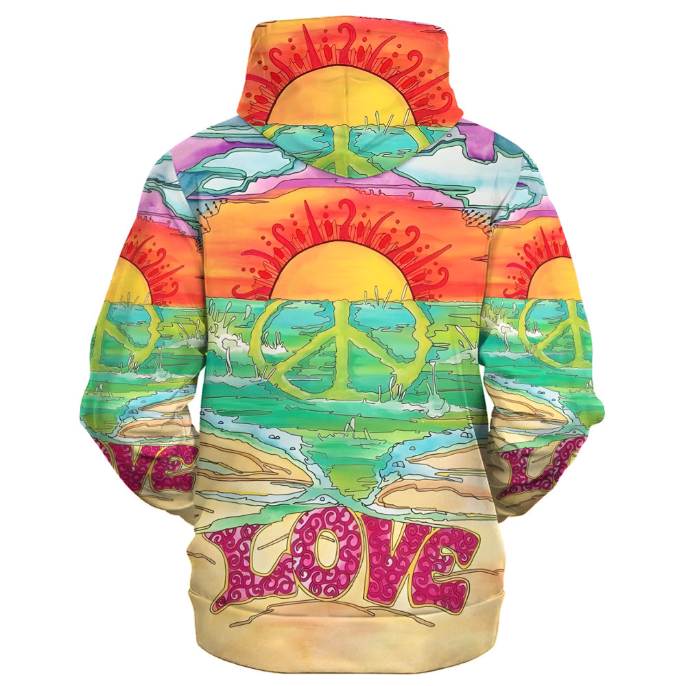 Hippie 3D All Over Print Microfleece Pullover Hoodie HBLTHI62 Hippie 3D All Over Print Microfleece Pullover Hoodie HBLTHI62