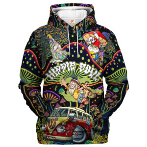 Hippie 3D AOP Microfleece Hoodie Streetwear TTHI195