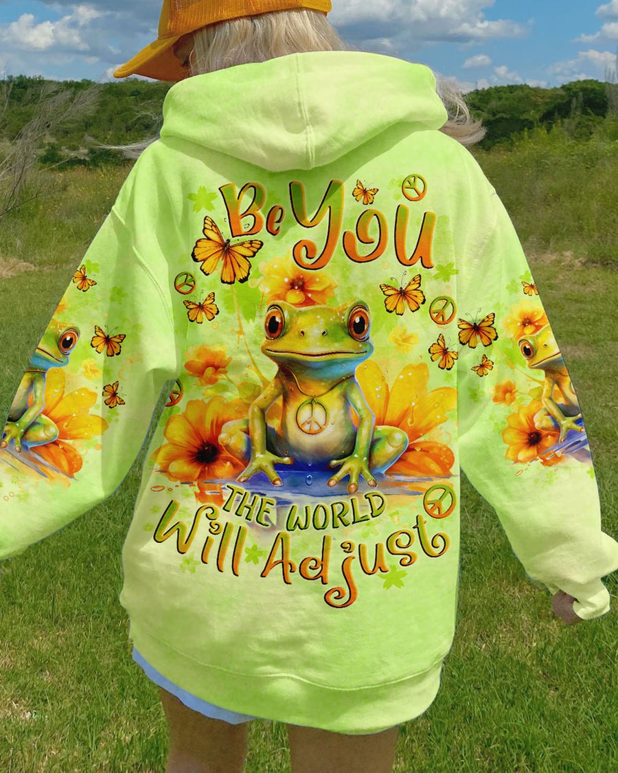 Be You, The World Will Adjust Frog 3D Hoodie Be You, The World Will Adjust Frog 3D Hoodie