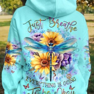 Just Breathe With Dragonfly 3D Hoodie