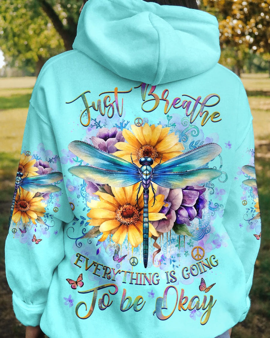 Just Breathe With Dragonfly 3D Hoodie Just Breathe With Dragonfly 3D Hoodie