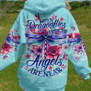 When Dragonflies Appear, Angels Are Near 3D Hoodie