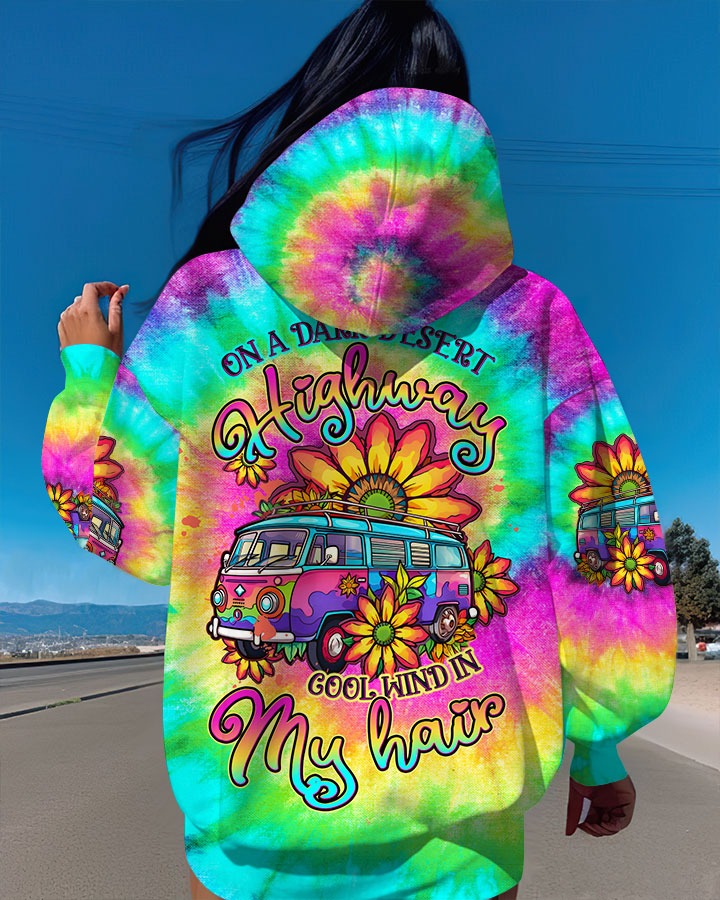 On A Dark Desert Highway Tie Dye 3D Hoodie On A Dark Desert Highway Tie Dye 3D Hoodie