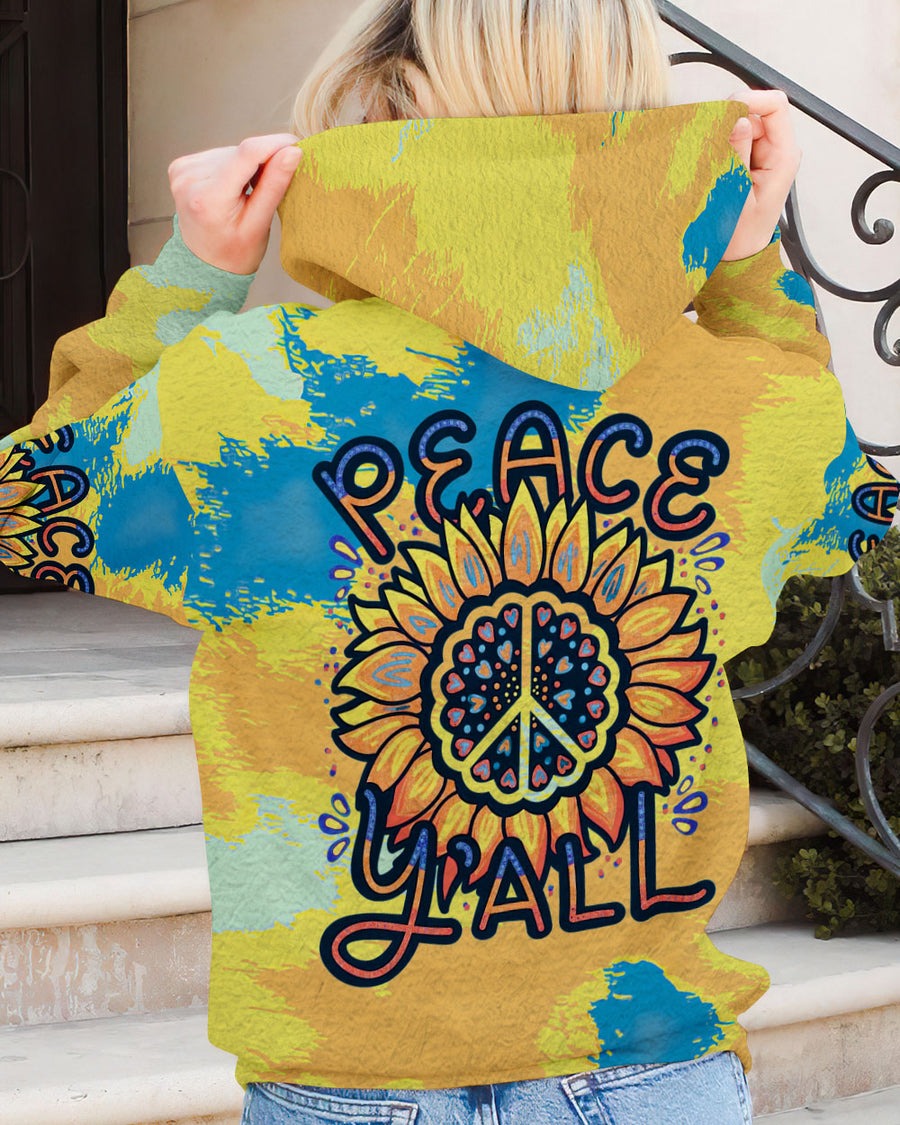 Peace Y’all Classic Tie Dye 3D Hoodie Peace Y’all Classic Tie Dye 3D Hoodie