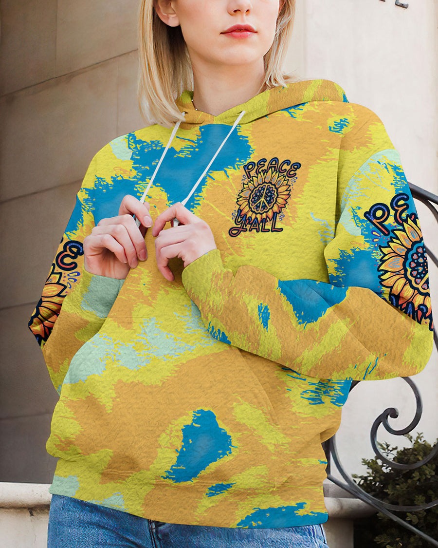 Peace Y’all Classic Tie Dye 3D Hoodie Peace Y’all Classic Tie Dye 3D Hoodie