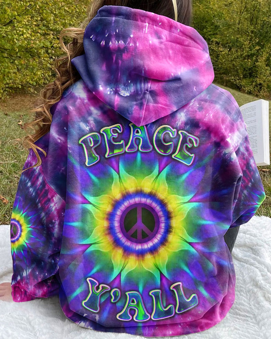 Peace Y’all Retro Tie Dye 3D Hoodie Peace Y’all Retro Tie Dye 3D Hoodie