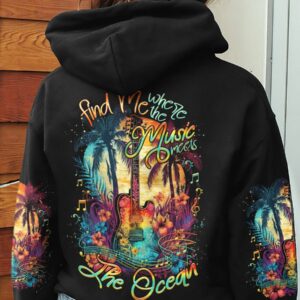 Find Me Where Music Meets The Ocean Guitar 3D Hoodie