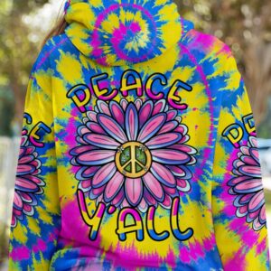 Peace Y’all Flower Power 3D Hoodie