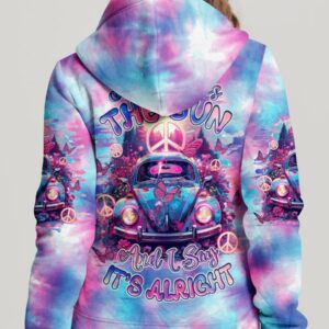 Here Comes The Sun Tie Dye Vibe 3D Hoodie