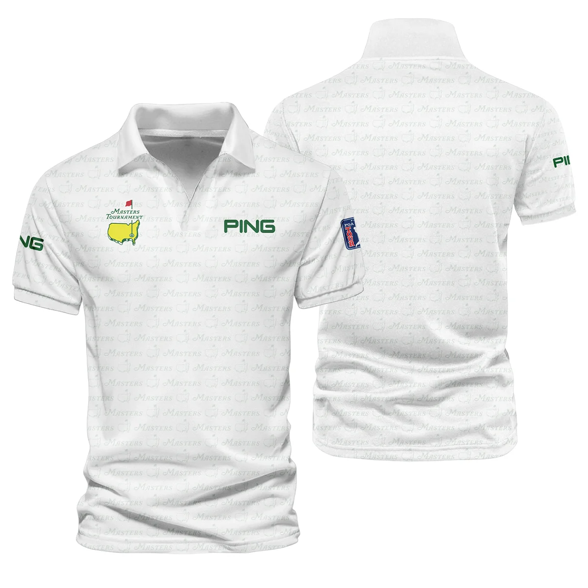 Golf Pattern Cup White Mix Green Masters Tournament Ping Vneck Polo Shirt Style Classic Polo Shirt For Men Golf Pattern Cup White Mix Green Masters Tournament Ping Vneck Polo Shirt Style Classic Polo Shirt For Men