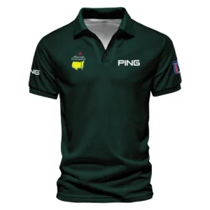 Masters Tournament Ping Pattern Sport Jersey Dark Green Vneck Polo Shirt Style Classic Polo Shirt For Men