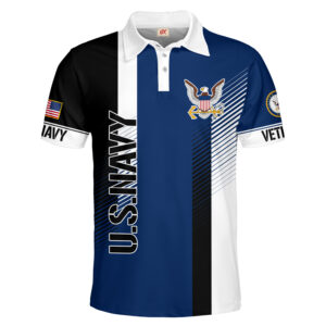 U.S. Navy Veteran Polo Shirt – Patriotic AOP Design