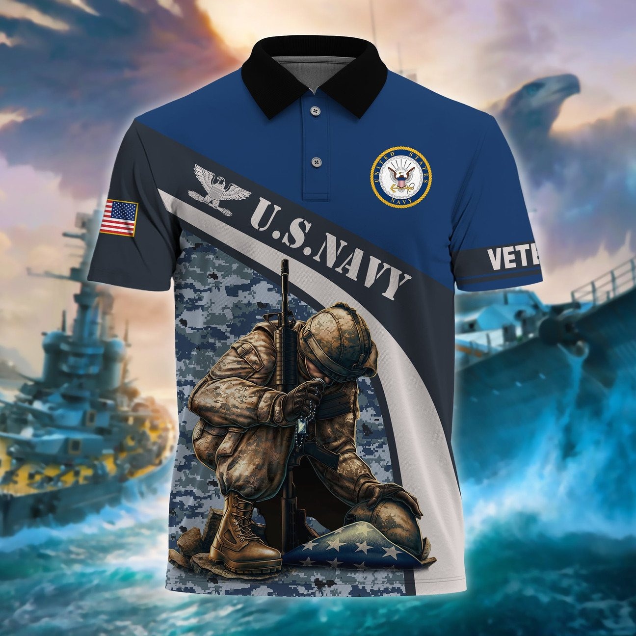 Navy Veteran All Over Print Polo Shirt – Military Pride Apparel Navy Veteran All Over Print Polo Shirt – Military Pride Apparel