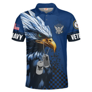 Navy Veteran Military AOP Polo Shirt for Supporters