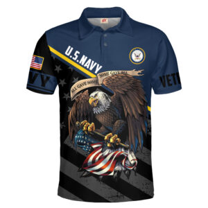 Navy Veteran AOP Polo Shirt – Military Tribute Design