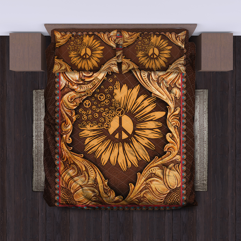 Hippie Quilt Bedding Set – Relaxed Freedom Color Quilt Hippie Quilt Bedding Set – Relaxed Freedom Color Quilt