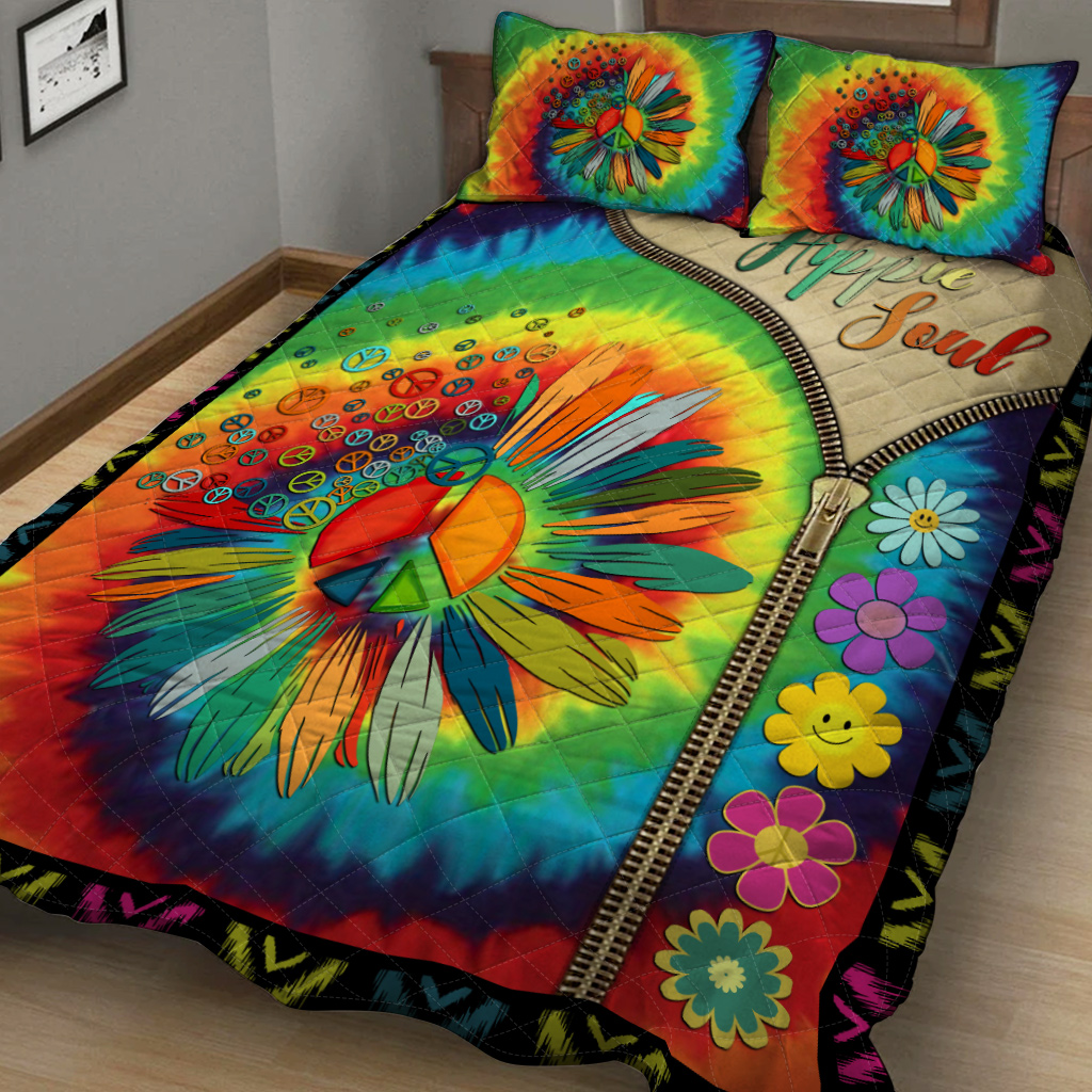 Hippie Quilt Bedding Set – Expressive Spirit Quilt Set Hippie Quilt Bedding Set – Expressive Spirit Quilt Set