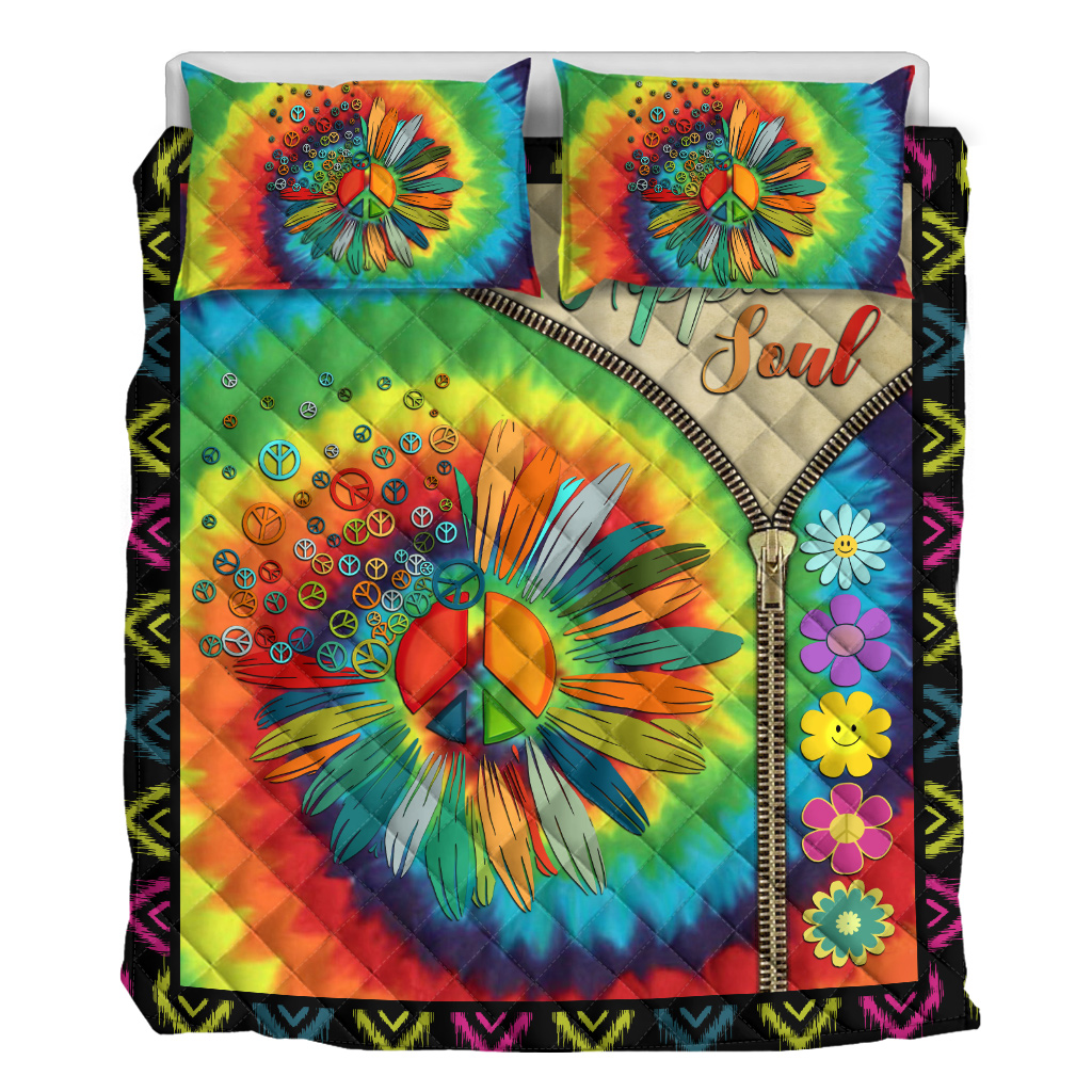 Hippie Quilt Bedding Set – Expressive Spirit Quilt Set Hippie Quilt Bedding Set – Expressive Spirit Quilt Set