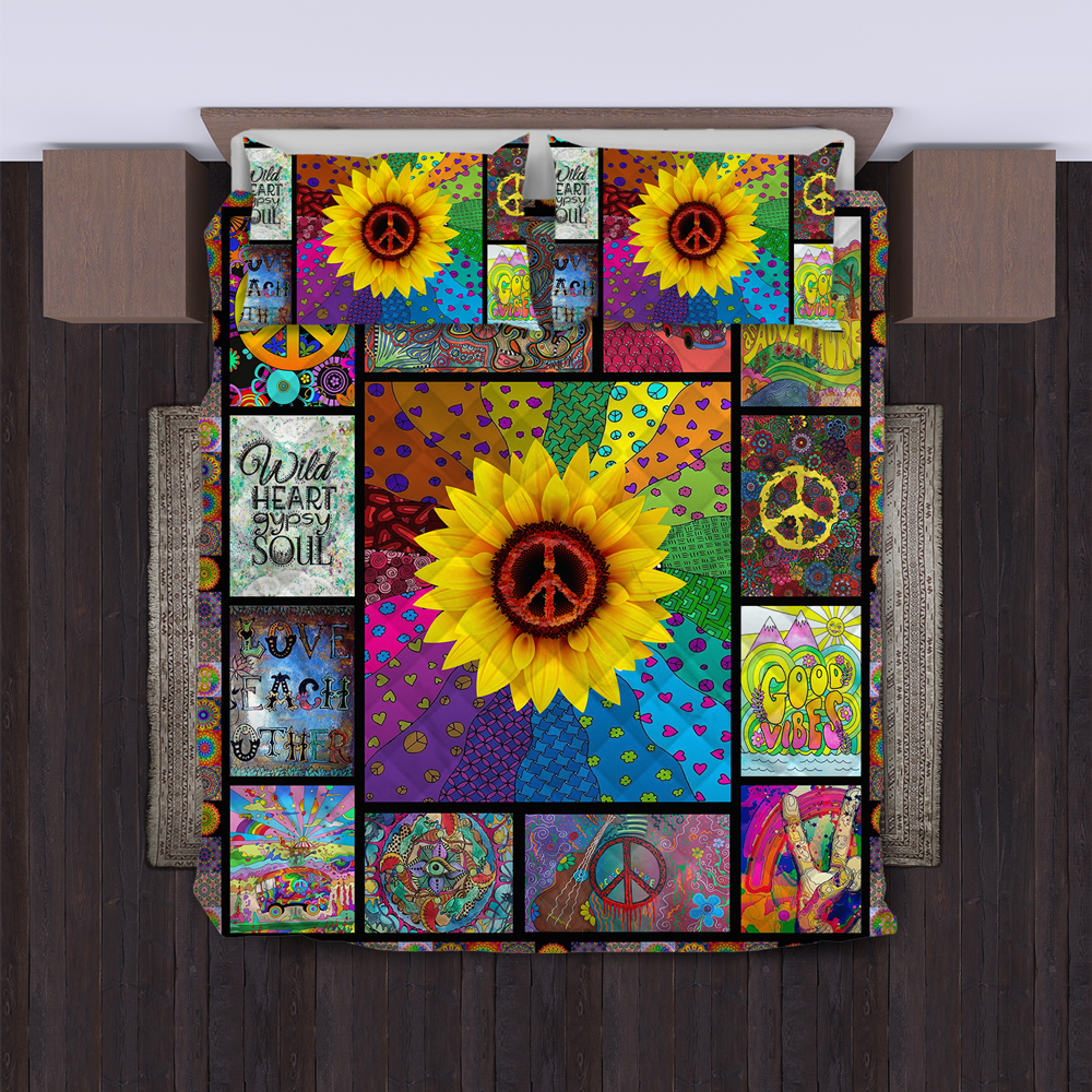 Hippie Quilt Bedding Set – Freedom Feel Color Bedding Hippie Quilt Bedding Set – Freedom Feel Color Bedding