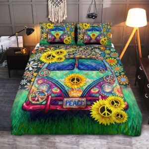 Hippie Quilt Bedding Set – Freedom Color Quilted Bedspread