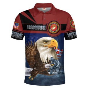 Show Your Pride with a US Marine Corps Veteran Polo Shirt