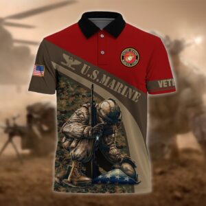 Everyday Casual US Marine Corps Veteran Polo Shirt