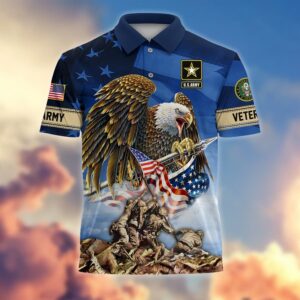 Men’s Army Veteran Polo Shirt with Timeless Style