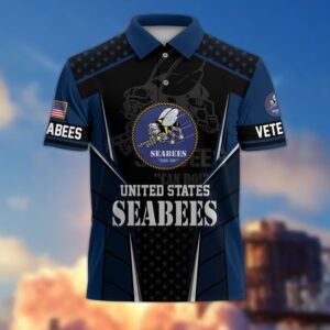 Premium US Seabee Polo Shirt, Gifts For US Veterans, Gifts On Father’s Day, Independence Day, Armed Forces Day, Veterans Day, Memorial Day