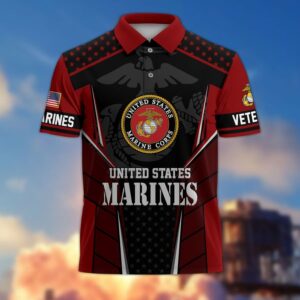 Premium US Marines Polo Shirt, Gifts For US Veterans, Gifts On Father’s Day, Independence Day, Armed Forces Day, Veterans Day, Memorial Day