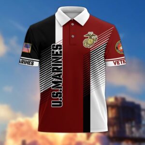 Premium US Marines Polo Shirt, Gifts For US Veterans, Gifts On Father’s Day, Independence Day, Armed Forces Day, Veterans Day, Memorial Day