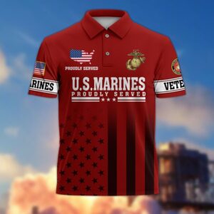Premium US Marines Polo Shirt, Gifts For US Veterans, Gifts On Father’s Day, Independence Day, Armed Forces Day, Veterans Day, Memorial Day