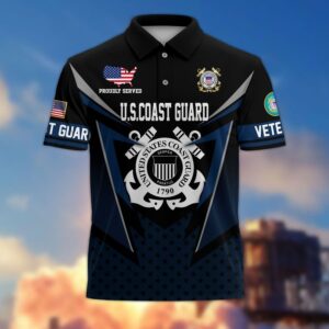 Premium US Coast Guard Polo Shirt, Gifts For US Veterans, Gifts On Father’s Day, Independence Day, Armed Forces Day, Veterans Day, Memorial Day
