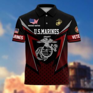 Premium US Marines Polo Shirt, Gifts For US Veterans, Gifts On Father’s Day, Independence Day, Armed Forces Day, Veterans Day, Memorial Day