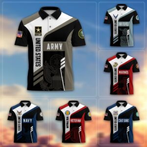 Premium US Veteran Polo Shirt, Gifts For Dad, For Husband, Gifts For US Veterans, Gifts On Father’s Day, Independence Day, Veterans Day.