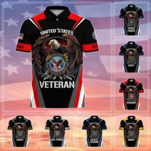 Premium US Veteran Polo Shirt, Gifts For Dad, For Husband, Gifts For US Veterans, Gifts On Father’s Day, Independence Day, Veterans Day