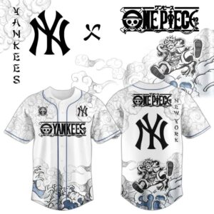 New York Yankees x Luffy Gear 5 Limited Anime Baseball Jersey