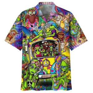 Hippie Hawaiian Shirt Vintage 70s Peace Love Summer Style DBA-HP-14