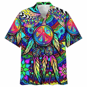 Hippie Hawaiian Shirt Groovy Retro Beach Vacation Style NV-HIPPIE-09
