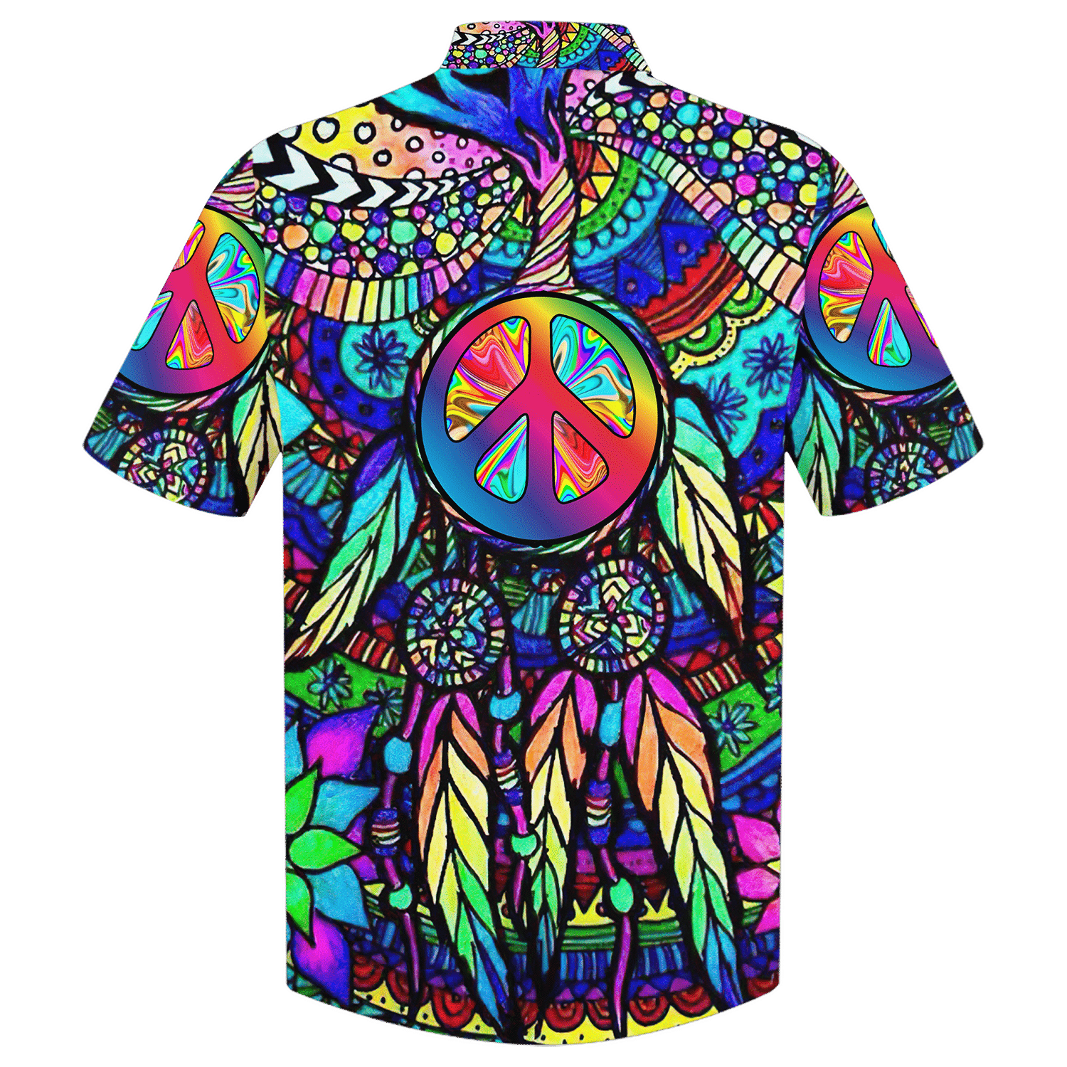 Hippie Hawaiian Shirt Groovy Retro Beach Vacation Style NV-HIPPIE-09 Hippie Hawaiian Shirt Groovy Retro Beach Vacation Style NV-HIPPIE-09