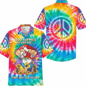 Hippie Hawaiian Shirt Retro Peace Love Beach Style NV-HIPPIE-15