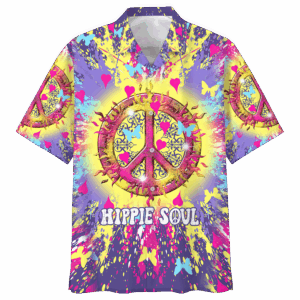Hippie Hawaiian Shirt Groovy 70s Festival Beach Style NV-HIPPIE-12